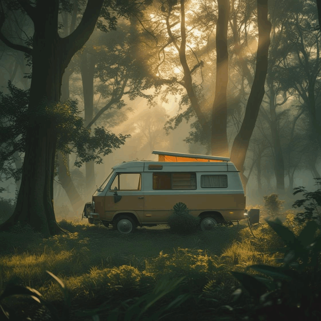 van in forest van in forest